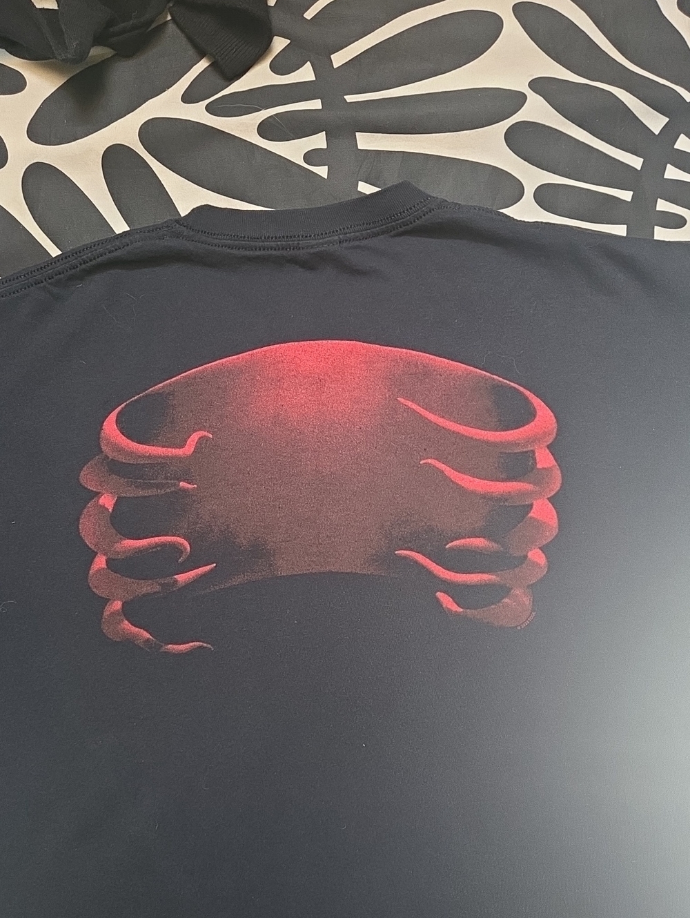 Gildan Black Short Sleeve TOOL Tee with Red Graphic, 28" long, 24" PTP - Picture 4 of 4